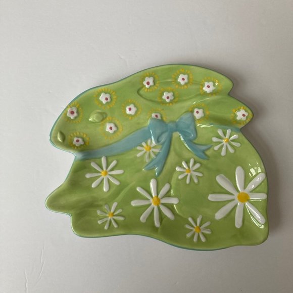 Pier 1 Imports Bunny Rabbit Candy Dish Hand Painted Dolomite Easter Holiday - Picture 7 of 7